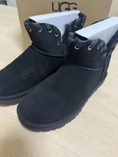 UGG ブラック ムートンブーツ レースアップ