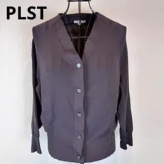 ★PLST★プラステ★ダークブラウン★ ニットカーディガン Vネック★ラグラン袖