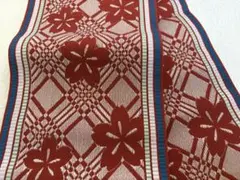 本場筑前博多織 半巾帯 小袋帯 長尺 新品 赤 浴衣 着物 現品限り 金証紙付き