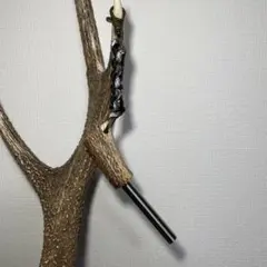 熊おどし 鹿の角 釣り 登山 鹿角 ハンドメイド パラコード キーホルダー　M7