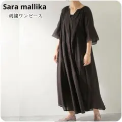 【本日限定価格】SARA MALLIKA 綿100% ワンピース ブラック sara mallika ワンピース STRIPE JQD GATHER DRESS : ZOZOTOWN