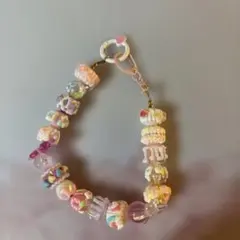 パステルビーズ スマホストラップ