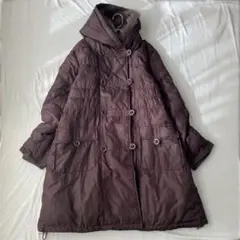 【la Forchetta】ダウンジャケット フード付 ダブルボタン裾ドロストM