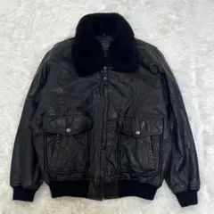 G-1 A-2 レザー フライトジャケット 襟ボア ブラック 本革 2way