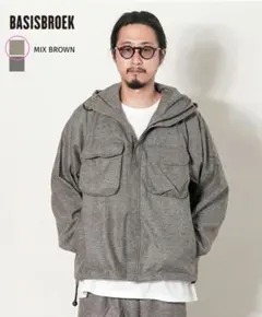 未使用BASISBROEK アイアン カシミアミックスウール フーデッドブルゾン