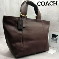 美品✨ オールドコーチ ハンドバッグ 小さめ レザー ダークブラウン系 4133