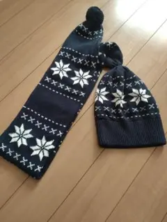＊無印良品＊ニット帽 一体型 マフラー＊キッズ用＊