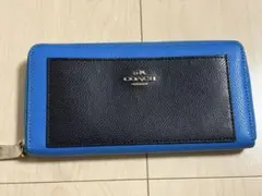 コーチCOACH長財布 水色・黒