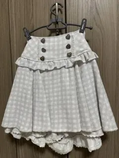 LIZLISA ギンガムツイードサスペンダー付スカパン Blue