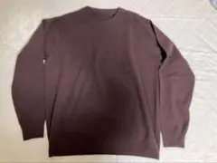 無印良品 洗えるミラノリブ編みクルーネックセーター紳士 XL ダークパープルのサムネイル