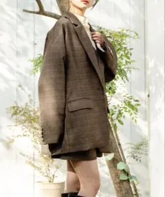 Philme tweed2way jacket brown - メルカリ