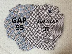 OLD NAVY babyGapチェック柄 長袖シャツ 3T95cm 2枚セット