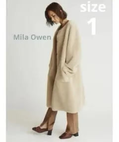 Mila Owenミラオーウェンリバーシブルボアコートノーカラーコート