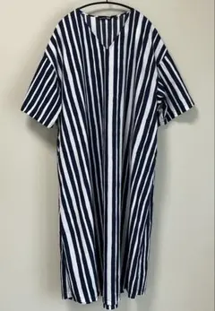 【日本未販売】marimekko ユニクロ　ストライプ 半袖シャツワンピース