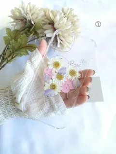【ハート♡とお花】iPhoneケース　スマホケース