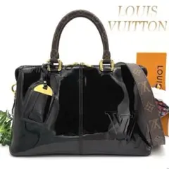 【超美品】ルイヴィトン ヴェルニ モノグラム トート ミロワール 2way 黒