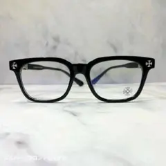 伊達メガネ サングラス シルバー黒縁 十字架 ブラック ウェリントン