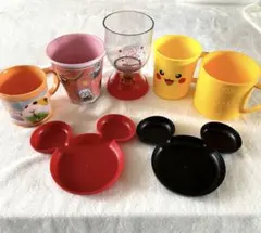 新品未使用含むアンパンマンポケモンミッキーコップお皿7点セット