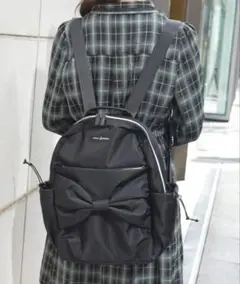 axes femme　アクシーズファム　リボン付きナイロンリュック　新品タグ付
