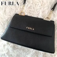 フルラ ショルダーバッグ メトロポリス ブラック レザー ワッペン 希少