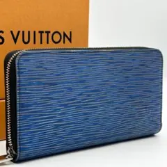 【使用わずか】ルイヴィトン ジッピーウォレット エピ デニム アンクル ラウンド