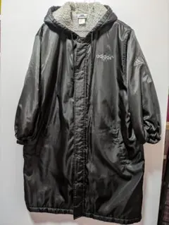 メンズ☆アディダス☆中面ボア＆フード付き☆ベンチコート 黒 L