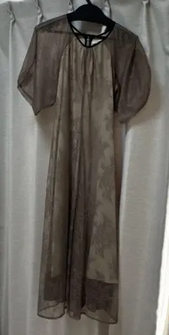 LEJA パフスリーブウエストリボンレースワンピースドレス Sサイズ