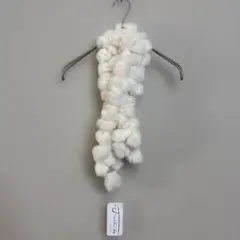 FUR COLLECTIONラパンボールマフラー ホワイトリアルファーあったか
