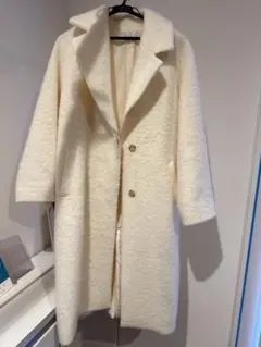 PLST アイボリー ロングコート ダブルボタン