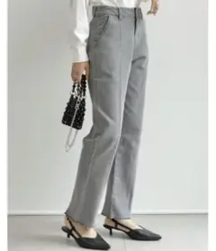 【低身長向け】リエディ　Re:EDIT バックベンツストレートリサイクルデニム