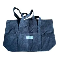 コーデュロイ トートバッグブラックA4