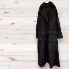 レディース　ブラック　ロングコート　ゆったり　レザー　大きめ