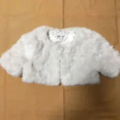 H&M ホワイトファー ボレロ キッズ 発表会 フォーマル 122-128