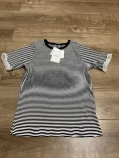 新品 白黒ストライプ 半袖Tシャツ 大きいサイズLL