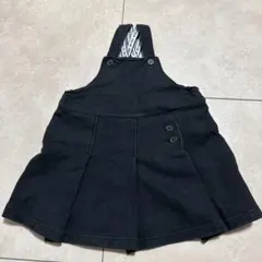 ベビー　COMME CA DU MODE ブラック サロペットワンピース 80