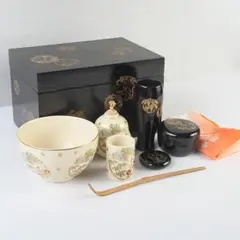 仙水正之作 桑 茶箱 茶碗など10点セット 仕覆茶巾付 送料込み260729