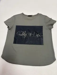 K.T KIYOKO TAKASE 半袖カットソー ロゴ装飾 カーキMサイズのサムネイル