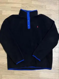 【美品】ポロラルフローレン スナップT フリース プルオーバー 黒 L