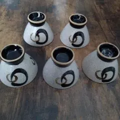 【おまとめセール品】昭和レトロ 手描き 湯呑み 5点
