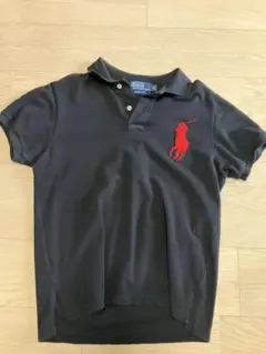 【今だけ】Polo Ralph Lauren 黒のポロシャツ 赤刺繍ロゴ