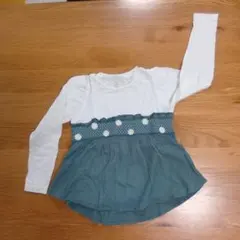 après les cours 長袖カットソー ホワイト/グリーン