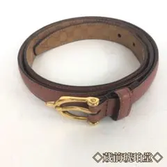 GUCCI ハーフホースビット レザーベルト ベルト バックル 金具 ブラウン