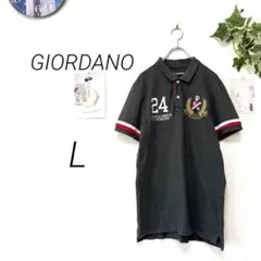 9487-1 ジョルダーノ GIORDANO 半袖ポロシャツ L 刺繍入り