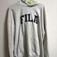 FILA フィラ ビッグシルエットスウェットパーカー LL アッシュグレーのサムネイル