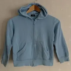 コムサイズム　水色　フロントジッパー　パーカー　ポケット付き