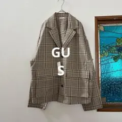 GU ジーユー　メンズ　チェック柄シャツブルゾン　チェック　S 　新品
