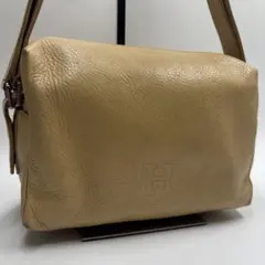 良品✨ヒロフ 2WAY ショルダーバッグ レザー Hロゴ ベージュ イタリア製のサムネイル