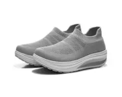 グレー ニットスリッポンスニーカー