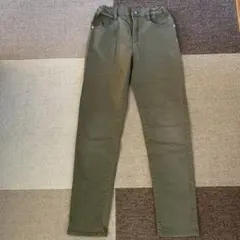 150㎝長ズボン　細身ストレッチ　カーキ