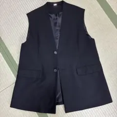 ミラオーウェン♡ロングジレ♡ロングベスト 黒 Mila Owen - Mila Owenノーカラーロングベストジレの通販 by hiro's